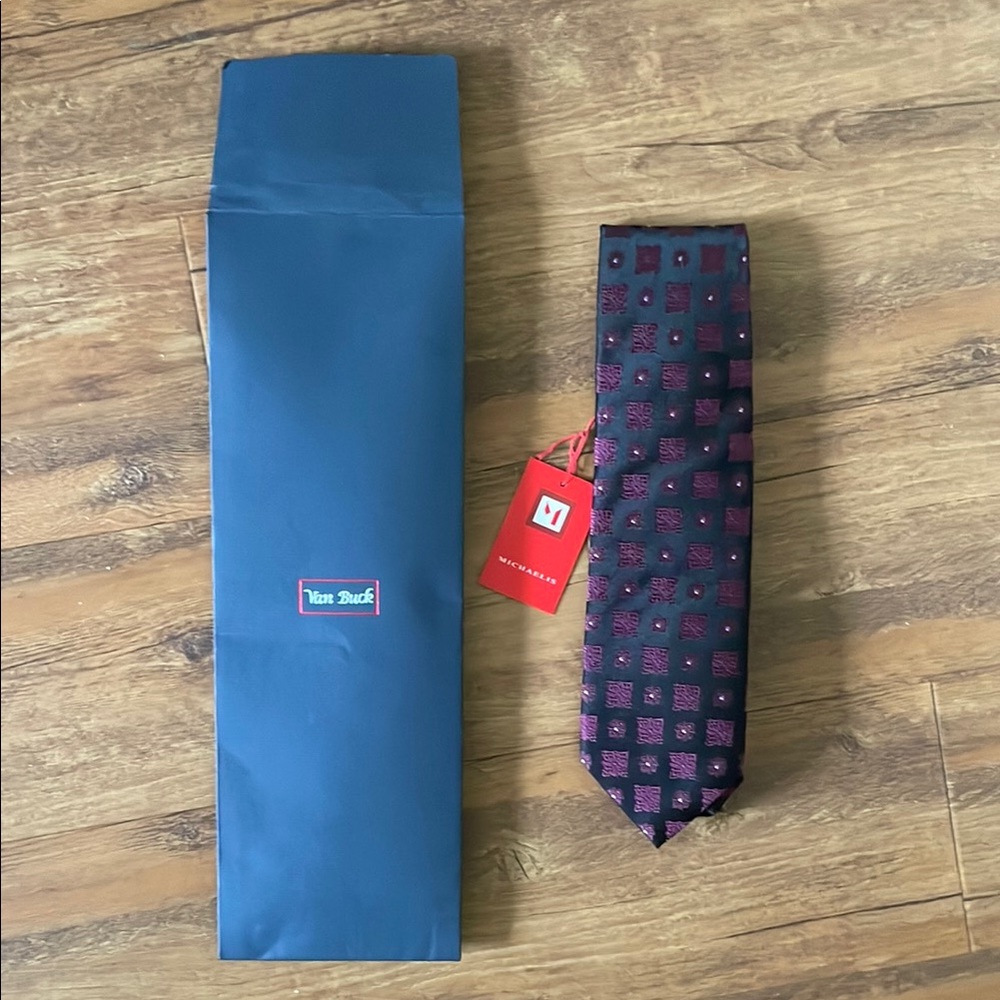 Purple Patterned Men's Tie by Michaelis